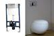 Toilet Wc Egg Pod Wall Hung Mounted Concealed Frame Chrome Flush Button Bathroom