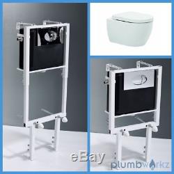 Toilet WC Height Adjustable Wall Hung Concealed Cistern White Toilet Bathroom
