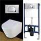 Toilet Wc Wall Hung Concealed Frame Ceramic Soft Closing Seat Push Button Wh76