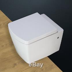 Toilet WC Wall Hung Mounted Ceramic Bathroom Cloakroom Soft Closing Seat 309