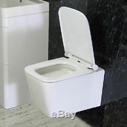 Toilet WC Wall Hung Mounted Cloakroom Square Soft Close Seat W5 07/02/20