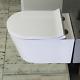 Toilet Wc Wall Hung Mounted Cloakroom Round Pan Soft Close Slim Seat W4