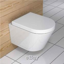 Toilet WC Wall Hung Mounted Compact Short Project Disable New Seat Bathroom W-4P