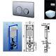Toilet Wc Wall Hung Mounted Concealed Frame Cistern F Push Button Bathroom Rd