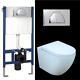 Toilet Wc Wall Hung Mounted Concealed Frame Heavy Duty Seat Cover Bathroom Roma