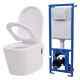 Toilet Wall Hung Mounted Bathroom Ceram Adjustable Concealed Cistern White/black
