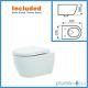 Toilet Wall Hung Mounted Bathroom Ceramic White Btw Adjustable Concealed Cistern