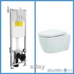 Toilet Wall Hung Mounted Bathroom Ceramic White Wall Hung Concealed Cistern