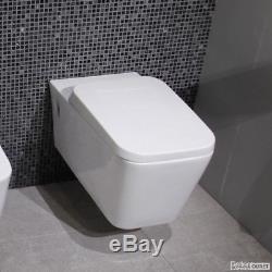 Toilet Wall Hung White Ceramic WC Soft Close Seat Modern White