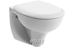 Tuscany Wall Hung Toilet WC Pan Mounted Cloakroom Heavy Duty Soft Close Seat