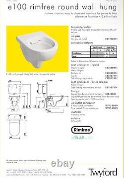 Twyford E100 Round Rimfree Wall Hung Toilet E11798WH
