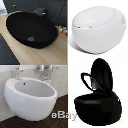 Unique Egg Design Wall Hung Toilet Bidet Luxury Ceramic Basin Oval-shaped Sink