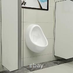 Urinal Wall Ceramic Flush Valve Hung White Toilet Vidaxl Design Bathroom New