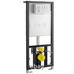 VITRA 1.27m Wall Hung Toilet Frame WC Adjustable Concealed Cistern Chrome Flush