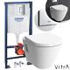 Vitra Compact Rimless Wall Hung Toilet Wc Pan & Grohe Concealed Cistern Frame