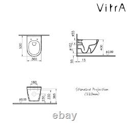 VITRA Compact RIMLESS Wall Hung Toilet WC Pan & GROHE Concealed Cistern Frame