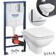 Vitra Compact Short Projection Wall Hung Toilet & Grohe Concealed Cistern Frame