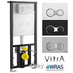VITRA Wall Hung WC Toilet Concealed Cistern Frame and Round Dual Flush Plate