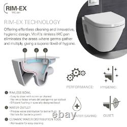 VITRA White Compact RIMLESS FLUSH Wall Hung Toilet WC Pan & Soft Close Seat S50
