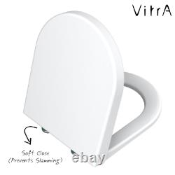 VITRA White Compact RIMLESS FLUSH Wall Hung Toilet WC Pan & Soft Close Seat S50