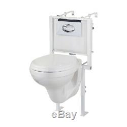Victor Wall Hung Toilet WC Pan with Wall Hung Frame and Concealed Cistern Seat