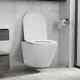 Vidaxl Wall Hung Rimless Toilet Ceramic Bathroom Suspended Seat White/black