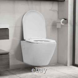 VidaXL Wall Hung Rimless Toilet Ceramic White