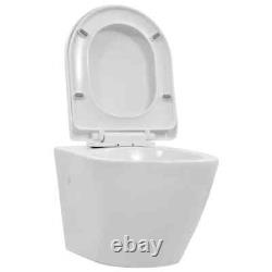 VidaXL Wall Hung Rimless Toilet Ceramic White