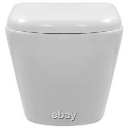 VidaXL Wall Hung Rimless Toilet Ceramic White