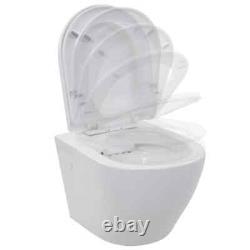 VidaXL Wall Hung Rimless Toilet Ceramic White