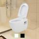 Vidaxl Wall-hung Toilet Ceramic Bathroom Furniture Wc Seat Fixture White/black