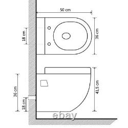 VidaXL Wall-Hung Toilet Ceramic Black