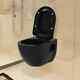 Vidaxl Wall-hung Toilet Ceramic Black Home Bathroom Furniture Wc Seat Fixture