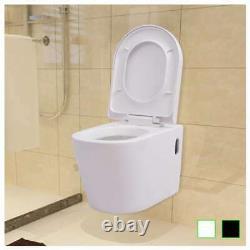 VidaXL Wall Hung Toilet Ceramic Suspended Bathroom Furniture White/Black