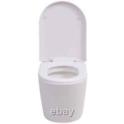 VidaXL Wall Hung Toilet Ceramic White Durable