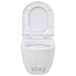 VidaXL Wall-Hung Toilet Ceramic White Durable