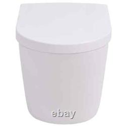 VidaXL Wall Hung Toilet Ceramic White Durable