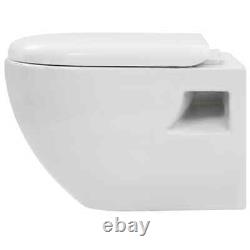 VidaXL Wall-Hung Toilet Ceramic White Durable