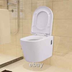VidaXL Wall Hung Toilet Ceramic White UK BDY