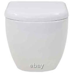 VidaXL Wall-Hung Toilet Ceramic White UK HOT