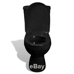 VidaXL Wall Hung Toilet With Cistern Bathroom Soft Close Seat White/Black