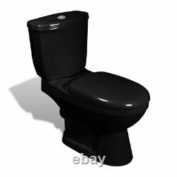 VidaXL Wall Hung Toilet With Cistern Bathroom Soft Close Seat White/Black