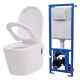 Vidaxl Wall Hung Toilet With Concealed Cistern Ceramic White Nde