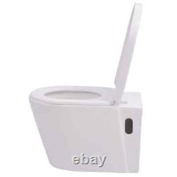 VidaXL Wall Hung Toilet with Concealed Cistern Ceramic White NDE
