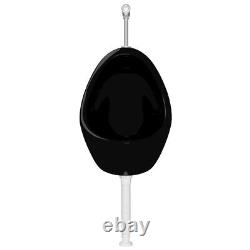 VidaXL Wall Hung Urinal with Flush Valve Ceramic Black