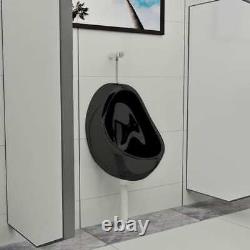 VidaXL Wall Hung Urinal with Flush Valve Ceramic Black GSA