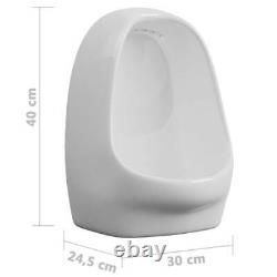 VidaXL Wall Hung Urinal with Flush Valve Ceramic White UK NEW