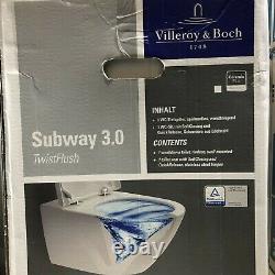 Villeroy & Boch SUBWAY 3.0 WC Toilet 56cm Rimless Wall Hung Soft Close New Model