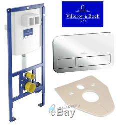 Villeroy & Boch Viconnect Concealed Wc Toilet Frame + Chrome Dual Flush Plate