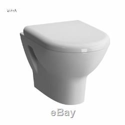 VitrA Zentrum Wall Hung Mount Rimless D Shape Toilet Pan WC Soft Seat